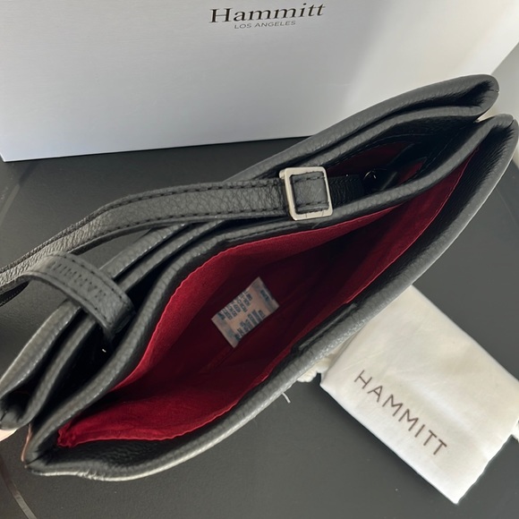 Hammitt Duke Triple Compartment Black Gunmetal Clutch EUC - Picture 10 of 11